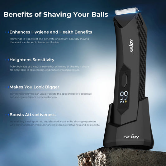 Electric Professional Hair Clippers For Men, Designed For Trimming Pubic And body hair, including sensitive areas like the balls.